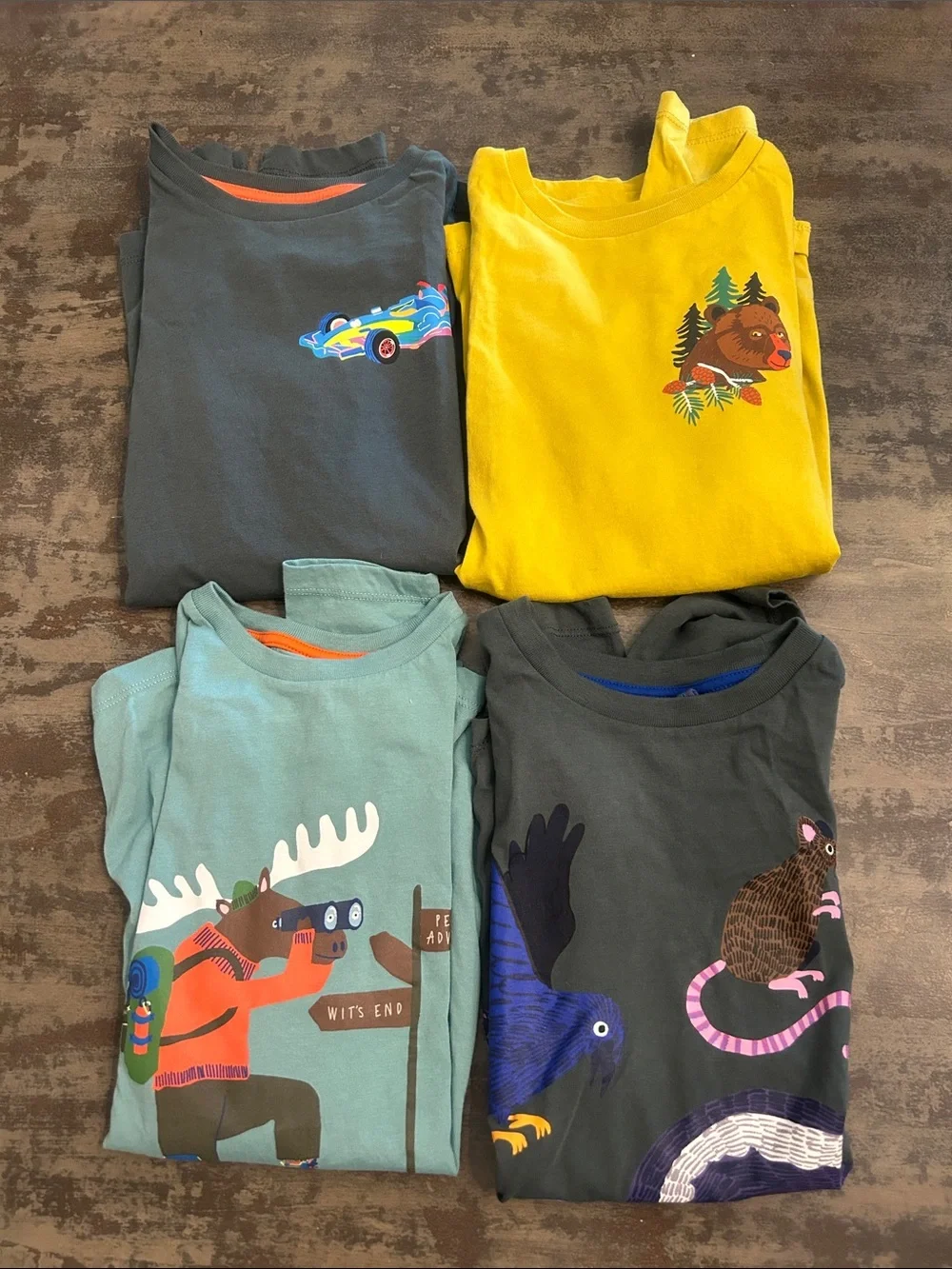 Mini Boden Boys Size 10 Lot of 4 Graphic Long Sleeve Cotton Tees